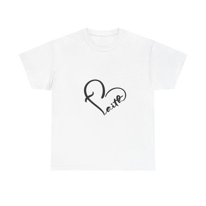 Unisex Heavy Cotton Tee - Stylish Heart Design for Love Enthusiasts
