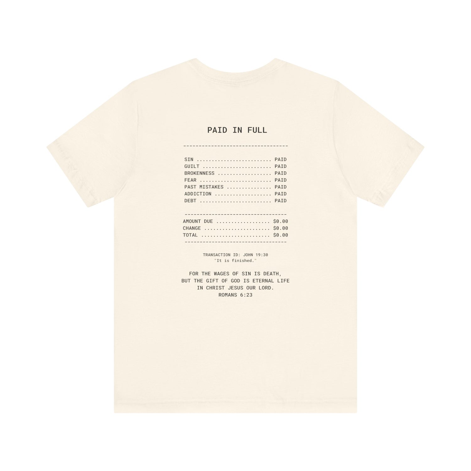 Paid in Full Unisex Jersey Tee - Inspirational Short Sleeve Shirt