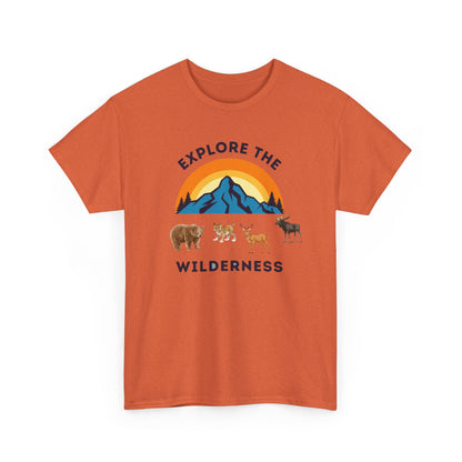 Explore The Wilderness Printed Unisex Tee - Casual Wear Graphic Shirt - Mens/Womens Top - Unique comfort Tee - Gift - Festival Apparel