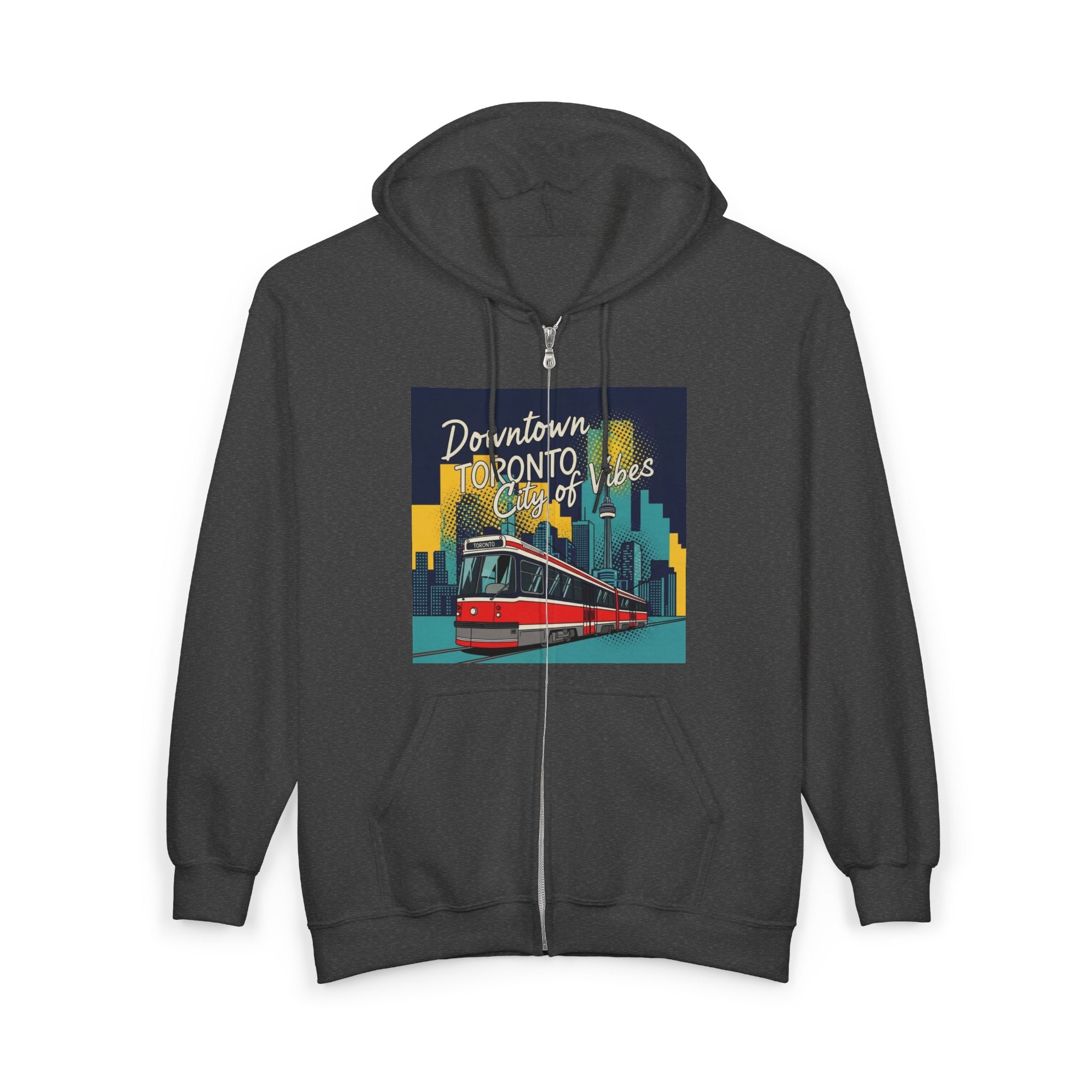 Toronto Tram Hoodie, Cozy Zip-Up Sweatshirt, City Life Apparel, Toronto [...]