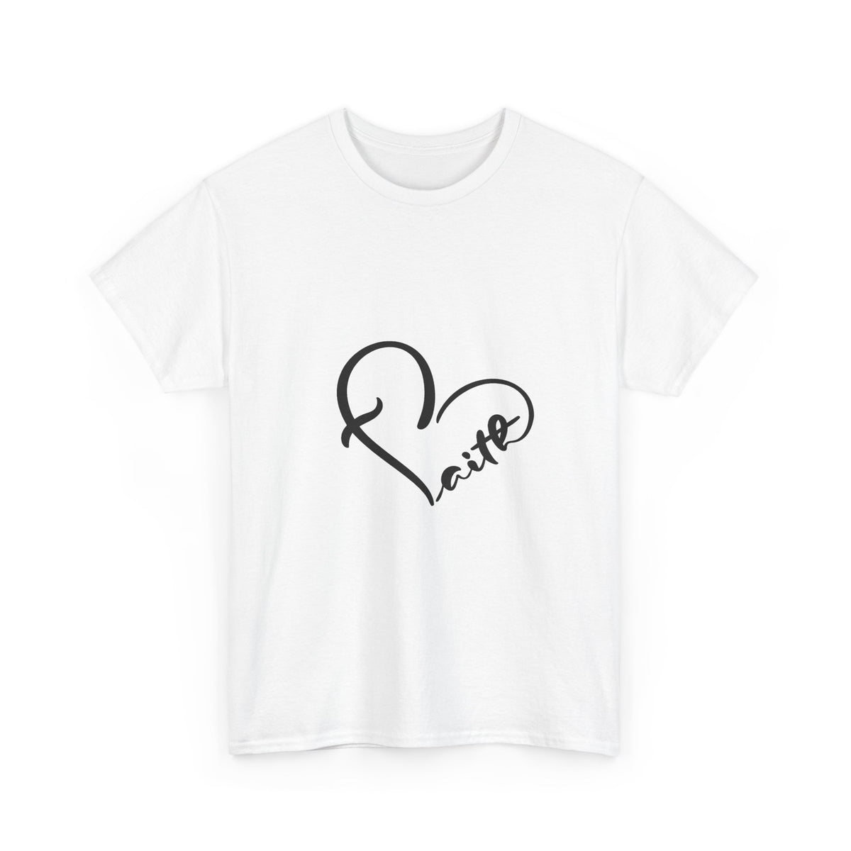 Unisex Heavy Cotton Tee - Stylish Heart Design for Love Enthusiasts