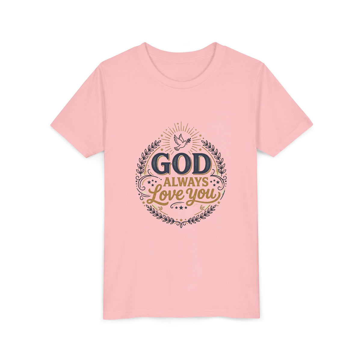 God Always Love You Youth Tee | Faith Christian Kids Shirt