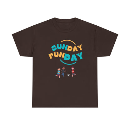 Unisex Heavy Cotton Tee - Sunday Funday Printed  T-Shirt - Comfortable Casual Wear Tee - Unique Graphic Tee - Gift