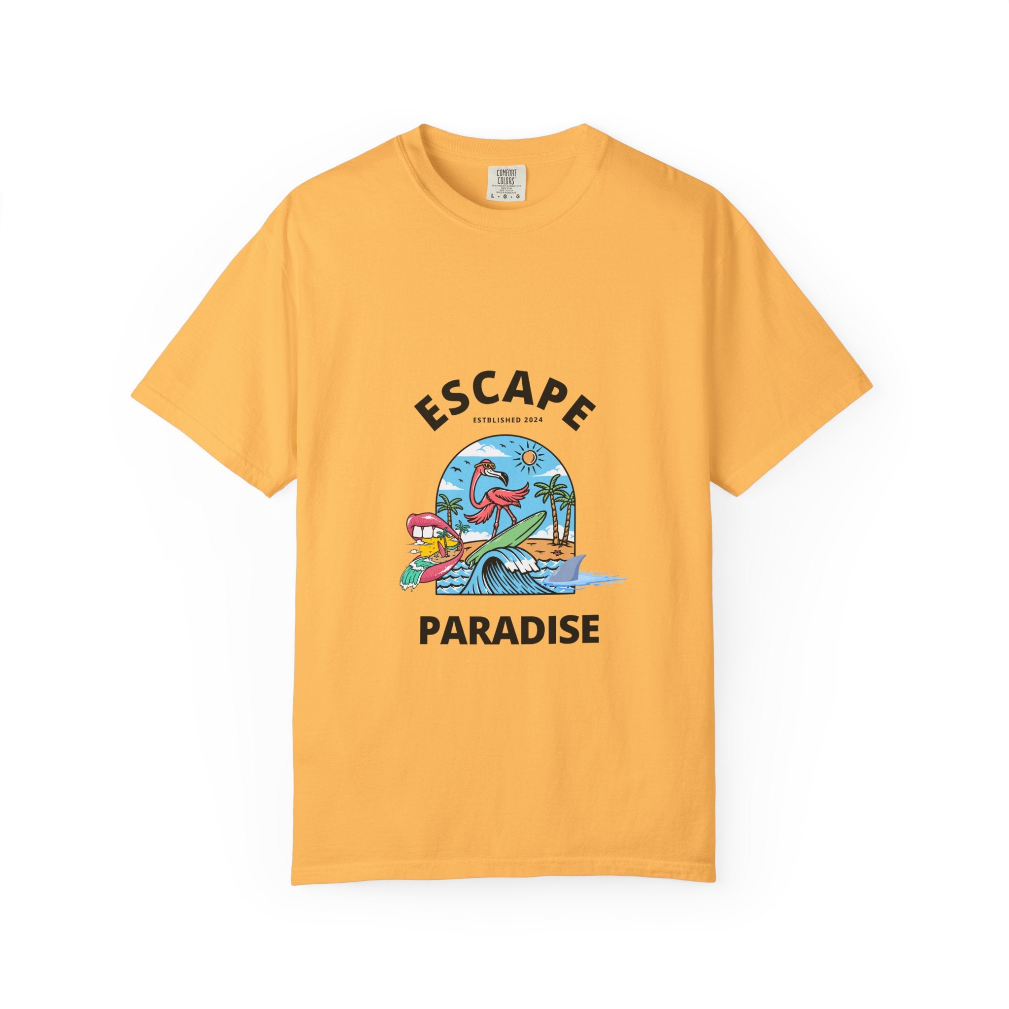 Escape Paradise Unisex Garment-Dyed T-shirt | Tropical Vibes Tee for Beach Lovers