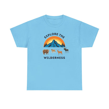 Explore The Wilderness Printed Unisex Tee - Casual Wear Graphic Shirt - Mens/Womens Top - Unique comfort Tee - Gift - Festival Apparel