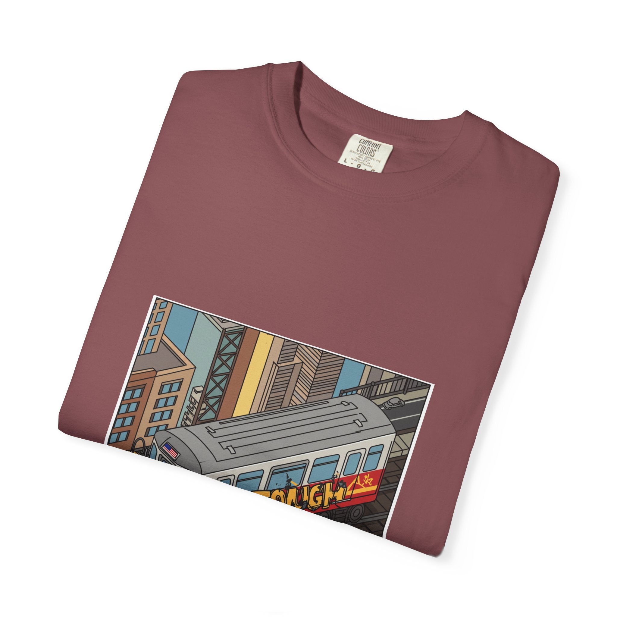 NYC Touch Unisex Garment-Dyed T-Shirt - Cool Light Blue Tee with City Graphics