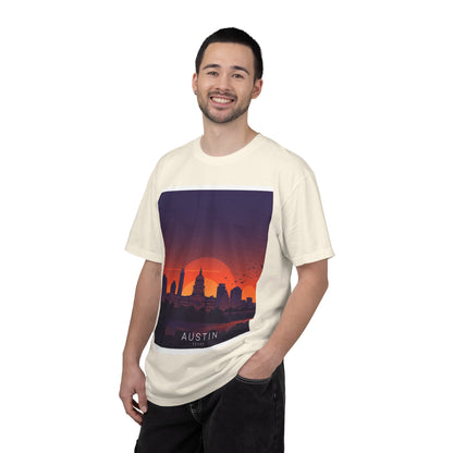 Austin Skyline Sunset T-Shirt — Retro Cityscape Graphic Tee