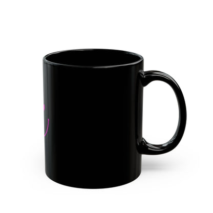 Smiley Face Black Mug - 11oz &amp; 15oz - Perfect Gift for Friends and Family
