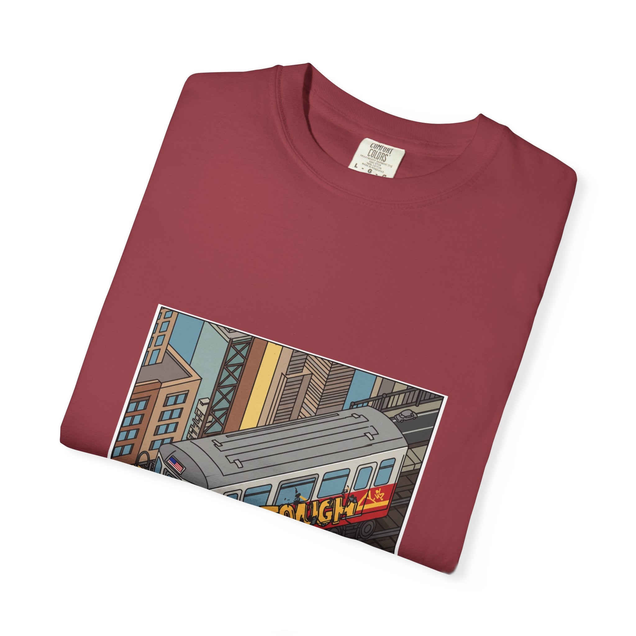 NYC Touch Unisex Garment-Dyed T-Shirt - Cool Light Blue Tee with City Graphics