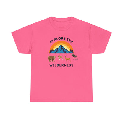Explore The Wilderness Printed Unisex Tee - Casual Wear Graphic Shirt - Mens/Womens Top - Unique comfort Tee - Gift - Festival Apparel