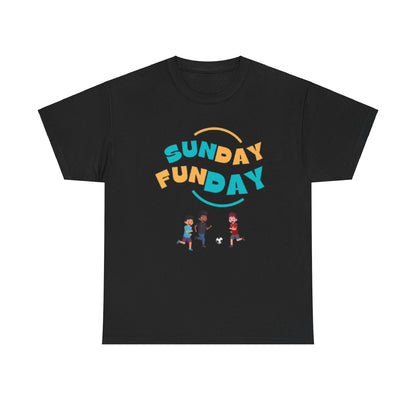 Unisex Heavy Cotton Tee - Sunday Funday Printed T-Shirt 