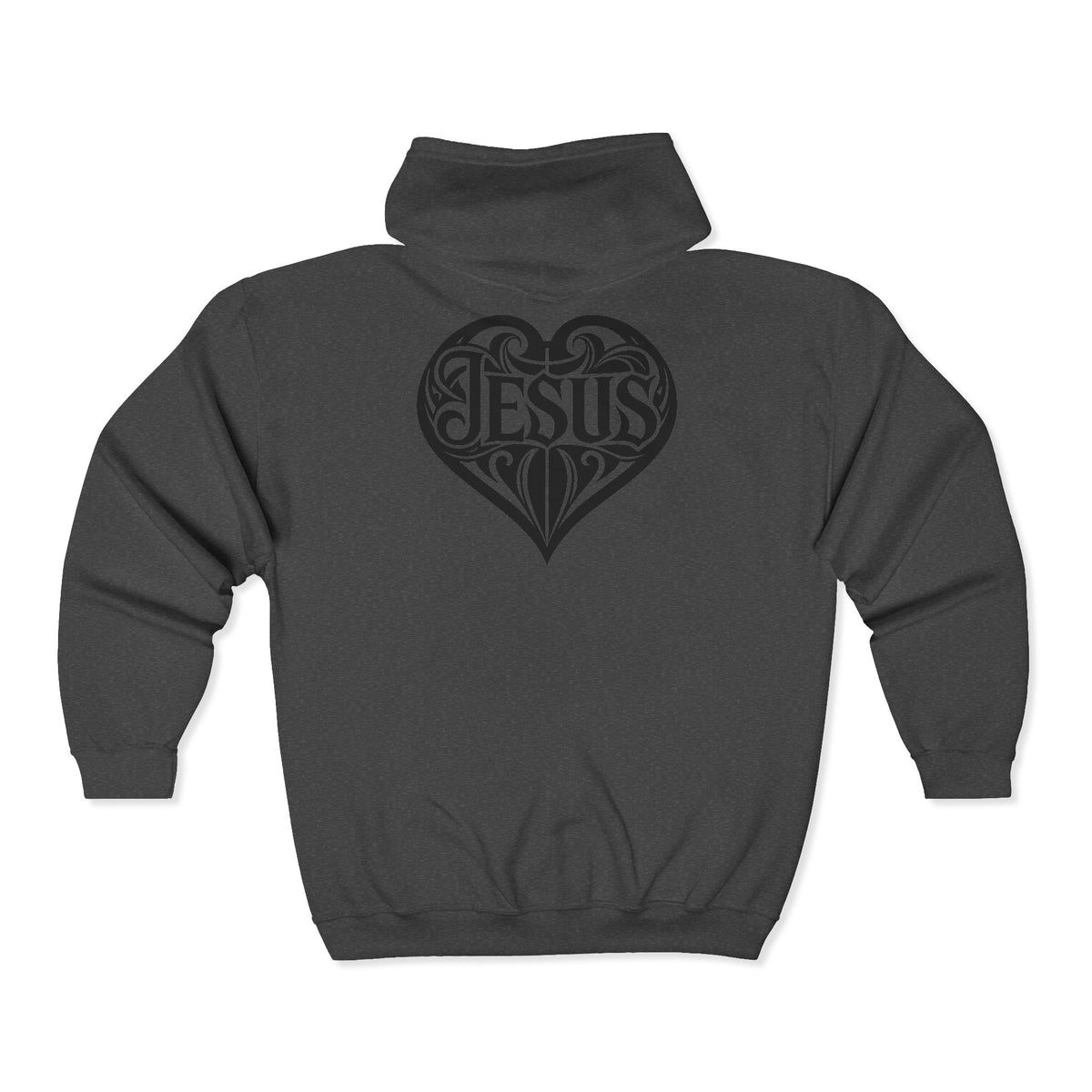 Heart Dagger Zip Hoodie – Gothic Heartline Full-Zip Sweatshirt