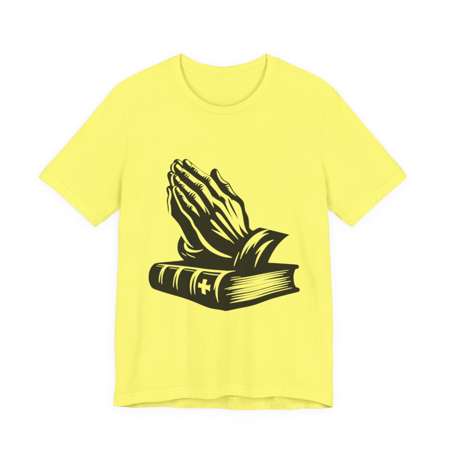 Prayer Hands &amp; Bible T-Shirt — Christian Faith Tee for Church, Prayer, Religious Gifts