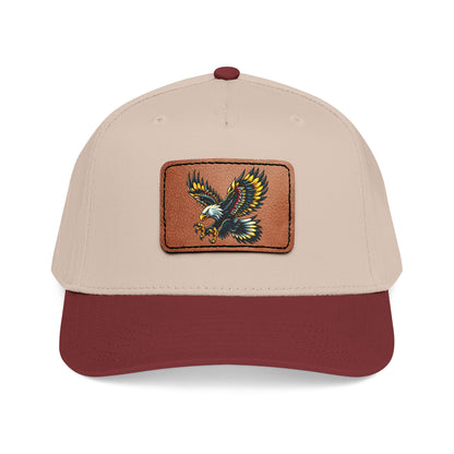 Eagle Leather Patch Baseball Cap — Vintage Flight Embroidered Patch Hat