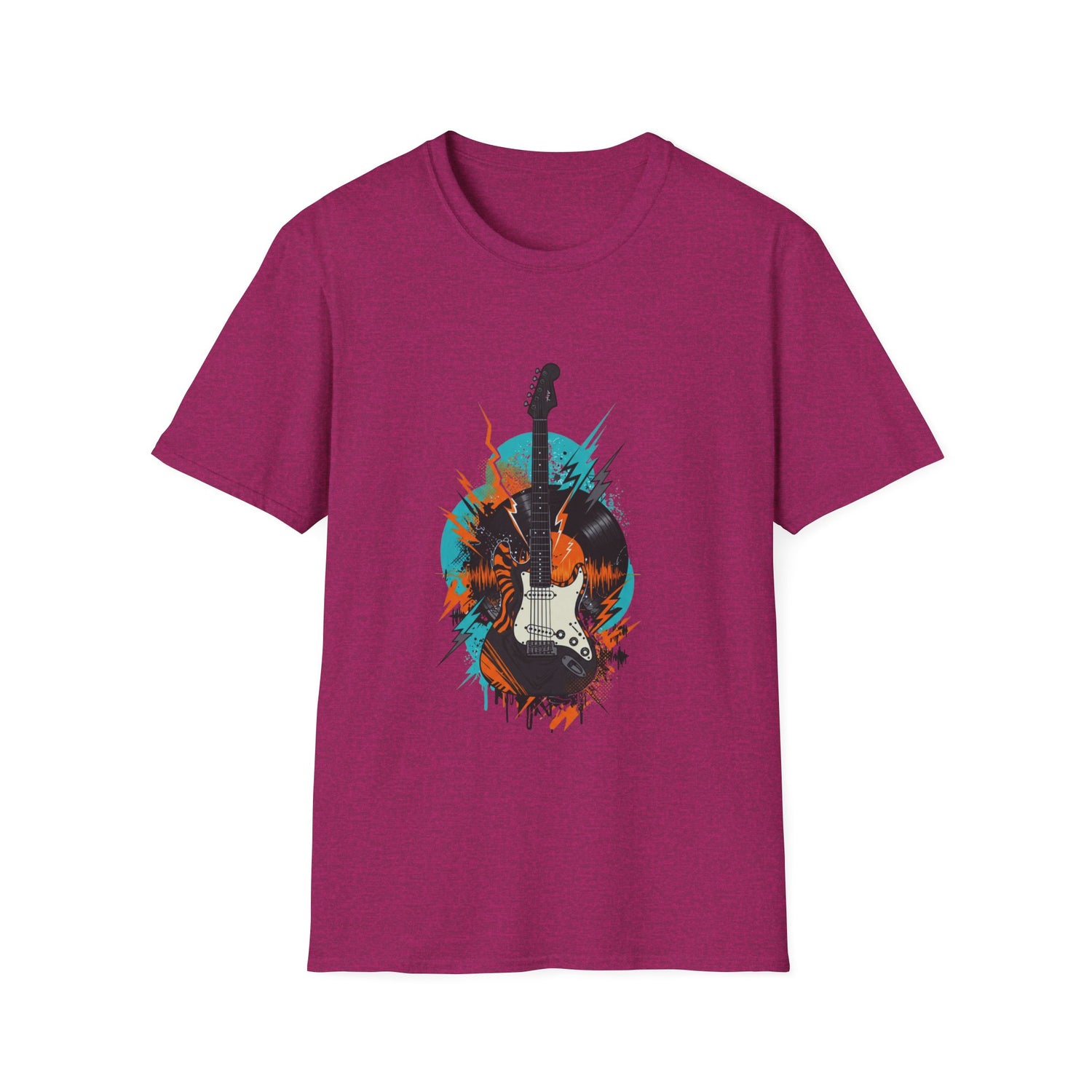 Rock &amp; Roll Guitar Unisex T-Shirt, Casual Music Tee, Gift for Musicians, Concert Outfit, Festival Apparel