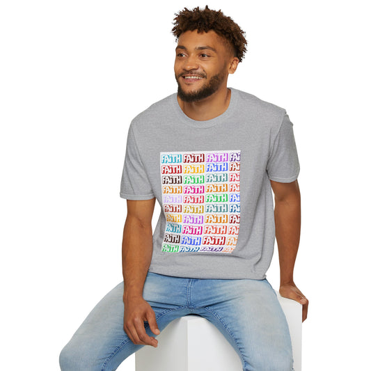 Faith Graphic Unisex Softstyle T-Shirt - Colorful Inspirational Tee