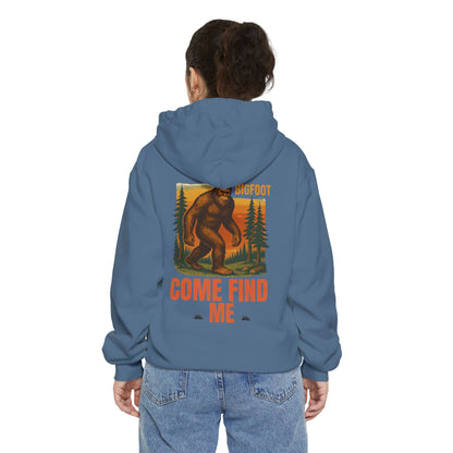 Bigfoot Come Find Me Hoodie | Unisex Garment-Dyed, Fun Wilderness Apparel, Unique Gift for Adventure Lovers, Ideal for Outdoor [...]