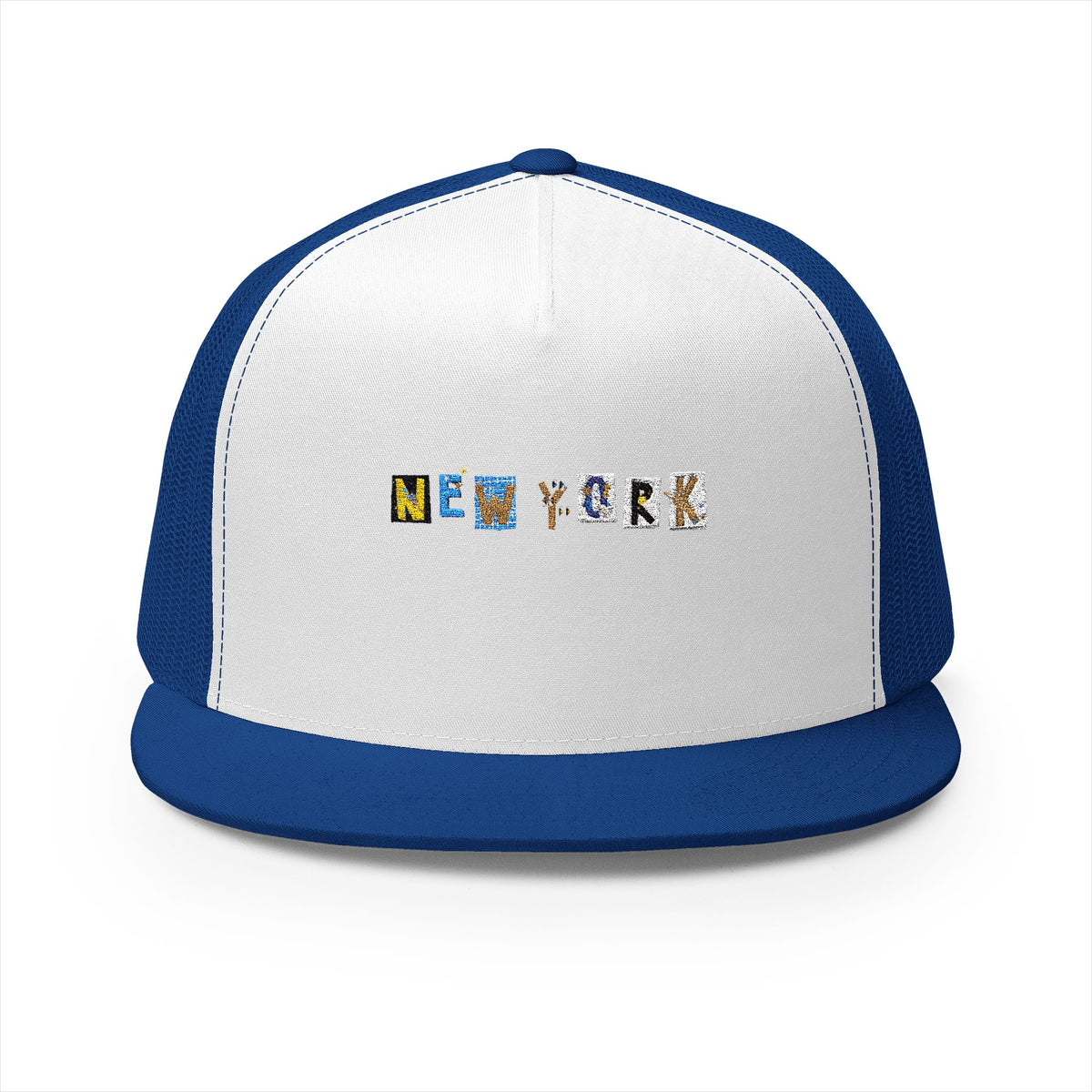 Embroidered New York 5 Panel Trucker Cap - Casual Style for City Lovers
