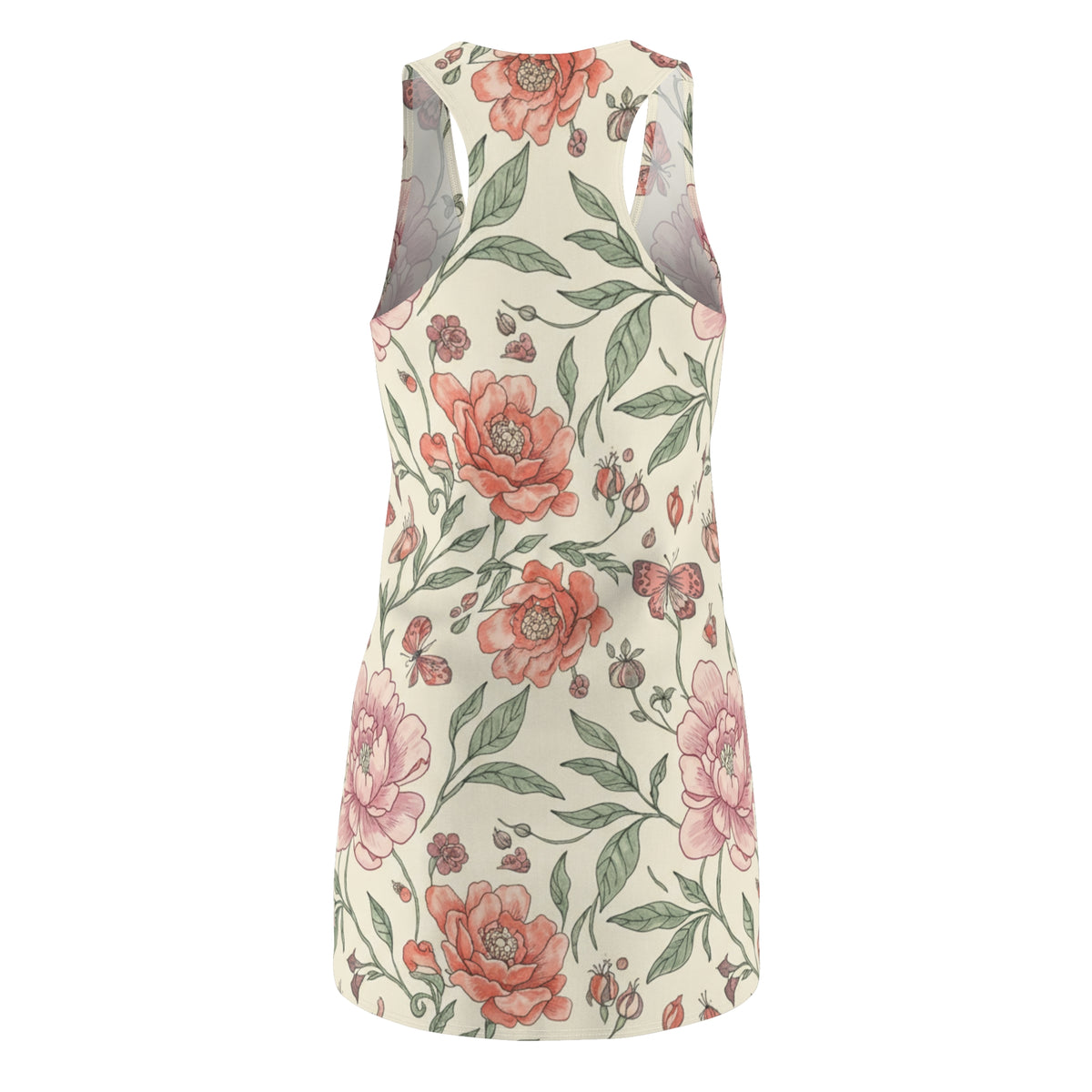 Floral Racerback Dress — Pink Peony Bouquet AOP