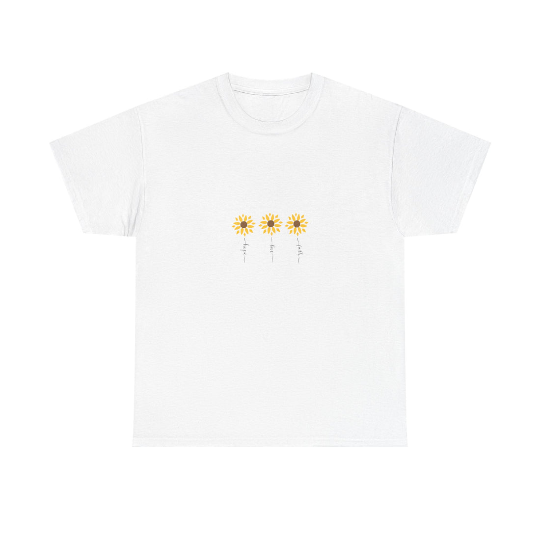 Sunflower Unisex Heavy Cotton Tee - Bright &amp; Cheerful Casual Wear