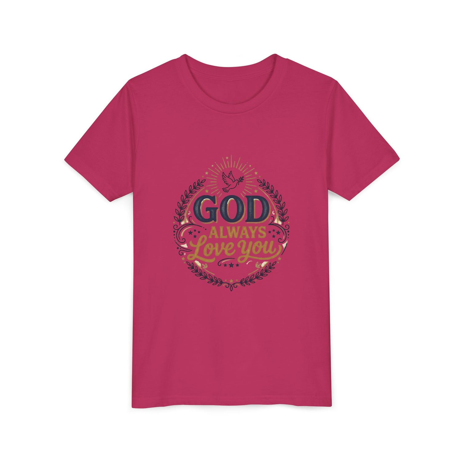 God Always Love You Youth Tee | Faith Christian Kids Shirt