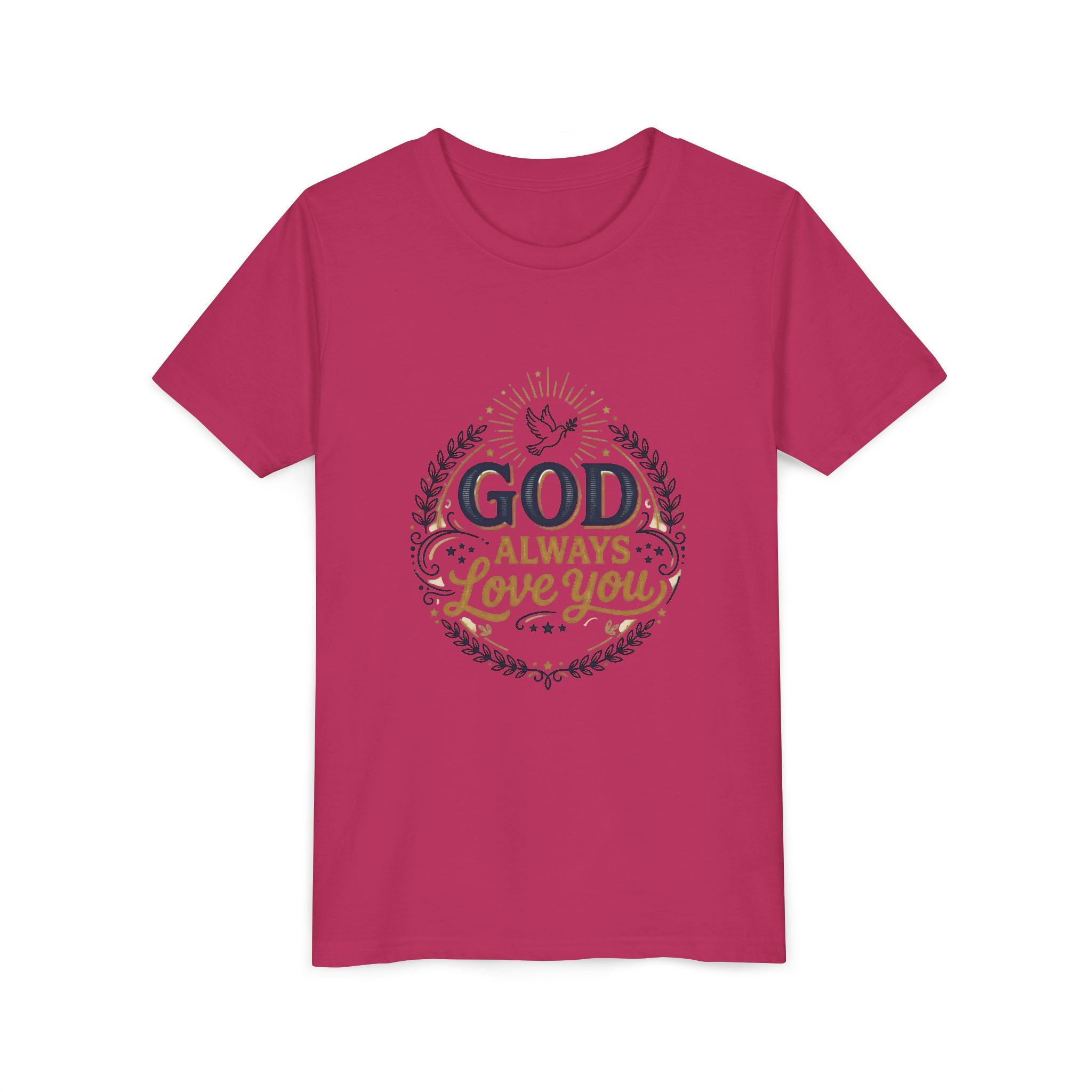 God Always Love You Youth Tee | Faith Christian Kids Shirt