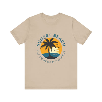 Unisex Graphic Tee - Sunset Beach Printed Tee -Eco-Friendly Gift Shirt