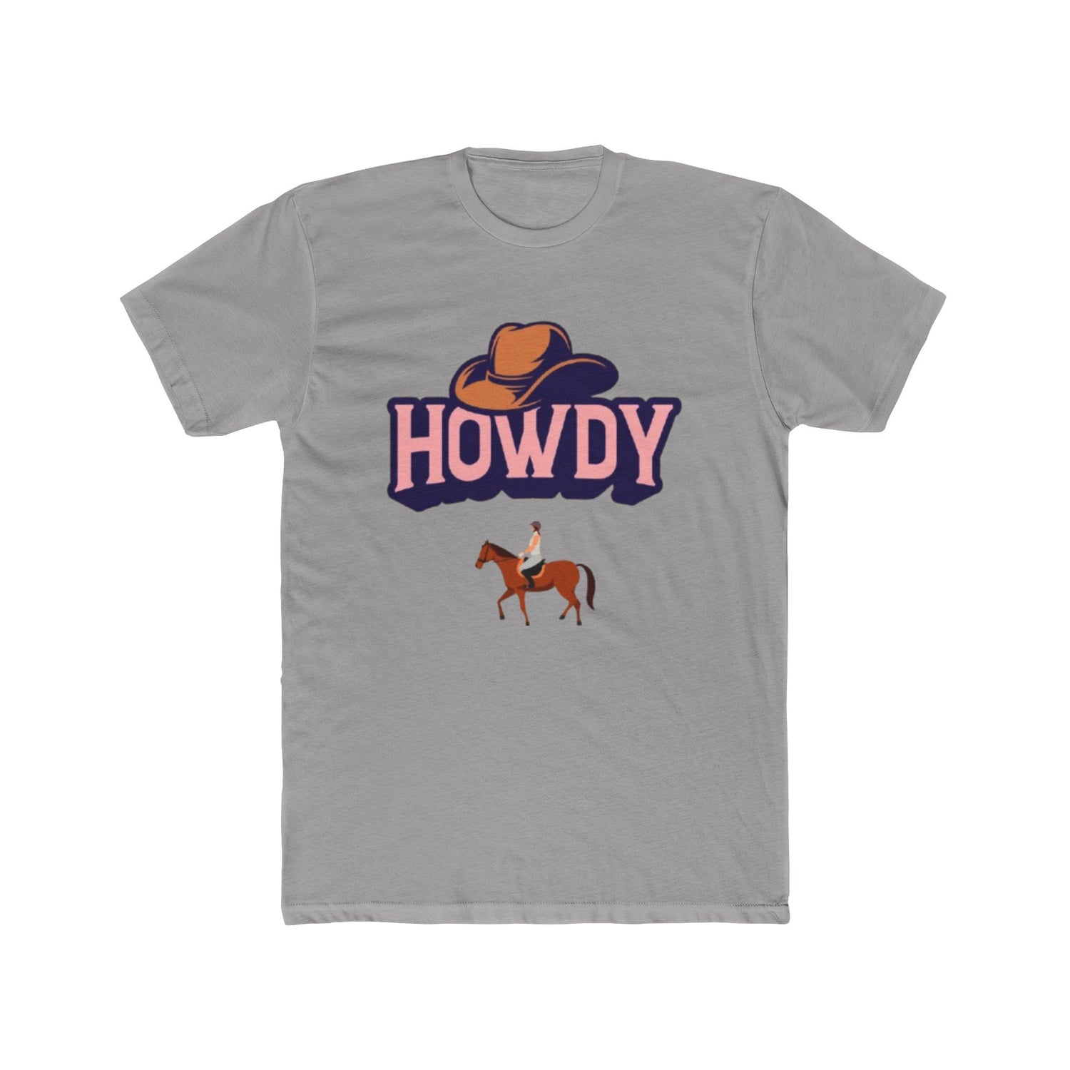 Howdy Cowboy Unisex Cotton Crew Tee | Fun Western T-Shirt for Casual Wear - Comfortable Soft Cotton Printed Tee - Gift