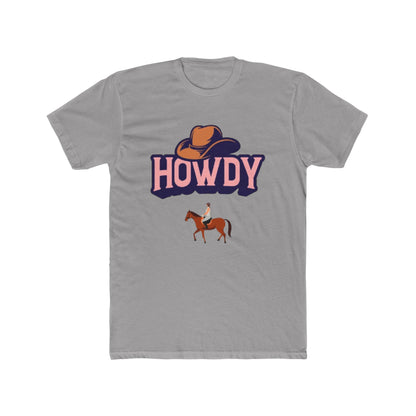 Howdy Cowboy Unisex Cotton Crew Tee | Fun Western T-Shirt for Casual Wear - Comfortable Soft Cotton Printed Tee - Gift