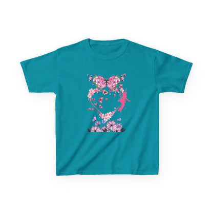 Floral Heart Kids Tee | Cute Floral T-Shirt for Kids, Gift for Birthdays, Spring Outfit, Family Photos, Casual Wear
