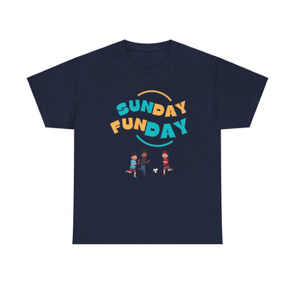 Unisex Heavy Cotton Tee - Sunday Funday Printed T-Shirt 
