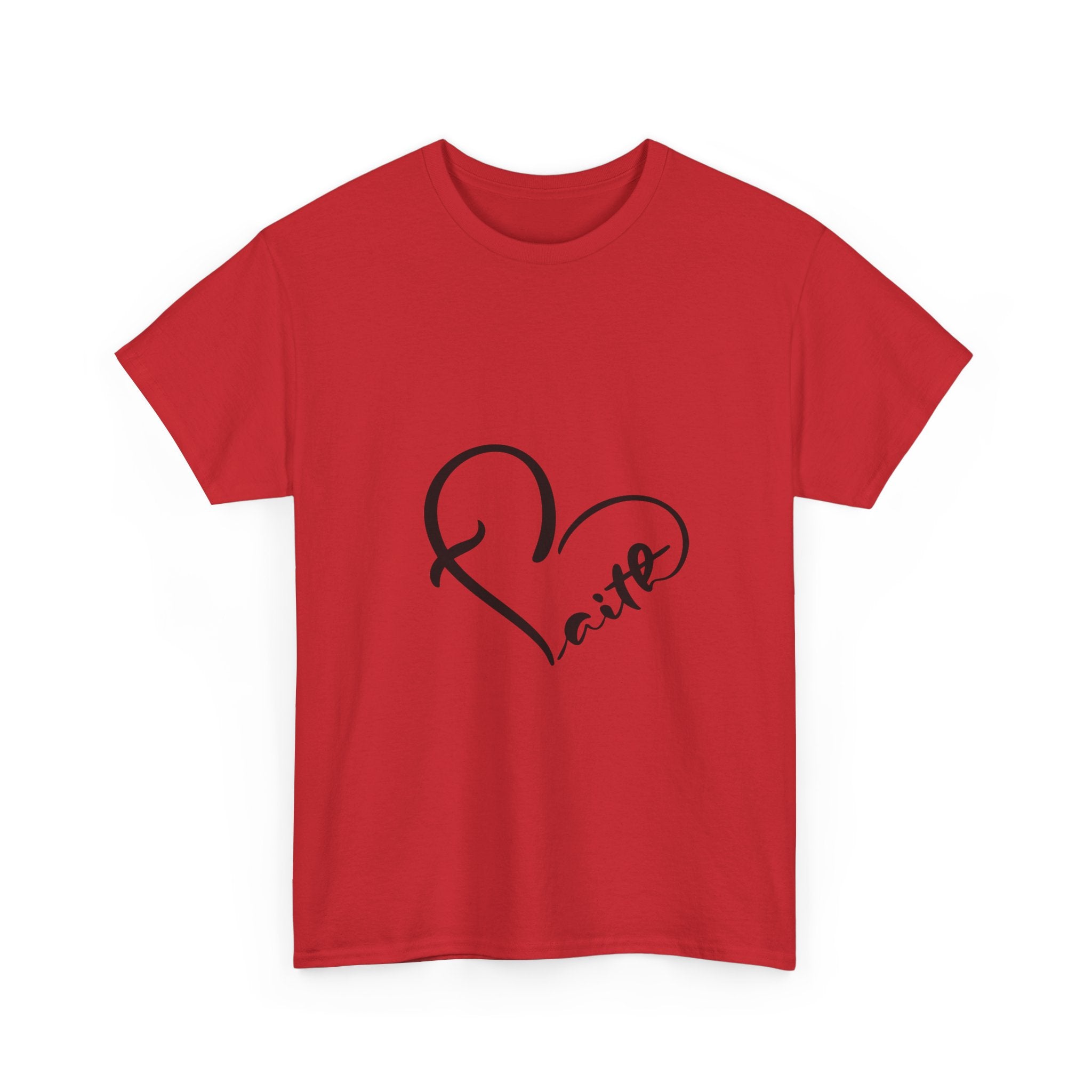 Unisex Heavy Cotton Tee - Stylish Heart Design for Love Enthusiasts