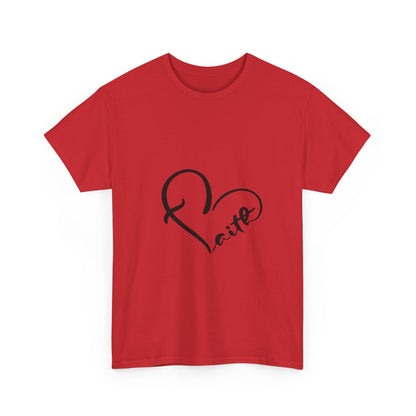 Unisex Heavy Cotton Tee - Stylish Heart Design for Love Enthusiasts
