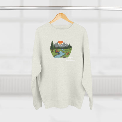Scenic Mountain River Crewneck — Sunrise Wilderness Sweatshirt