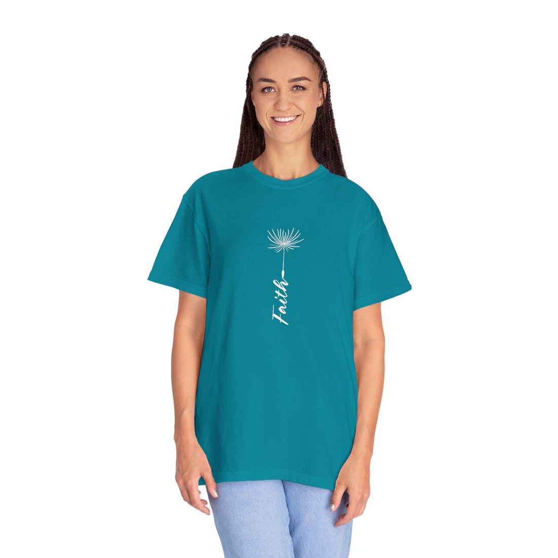 Faith Unisex Garment-Dyed T-Shirt - Inspirational Teal Tee for Everyday Wear