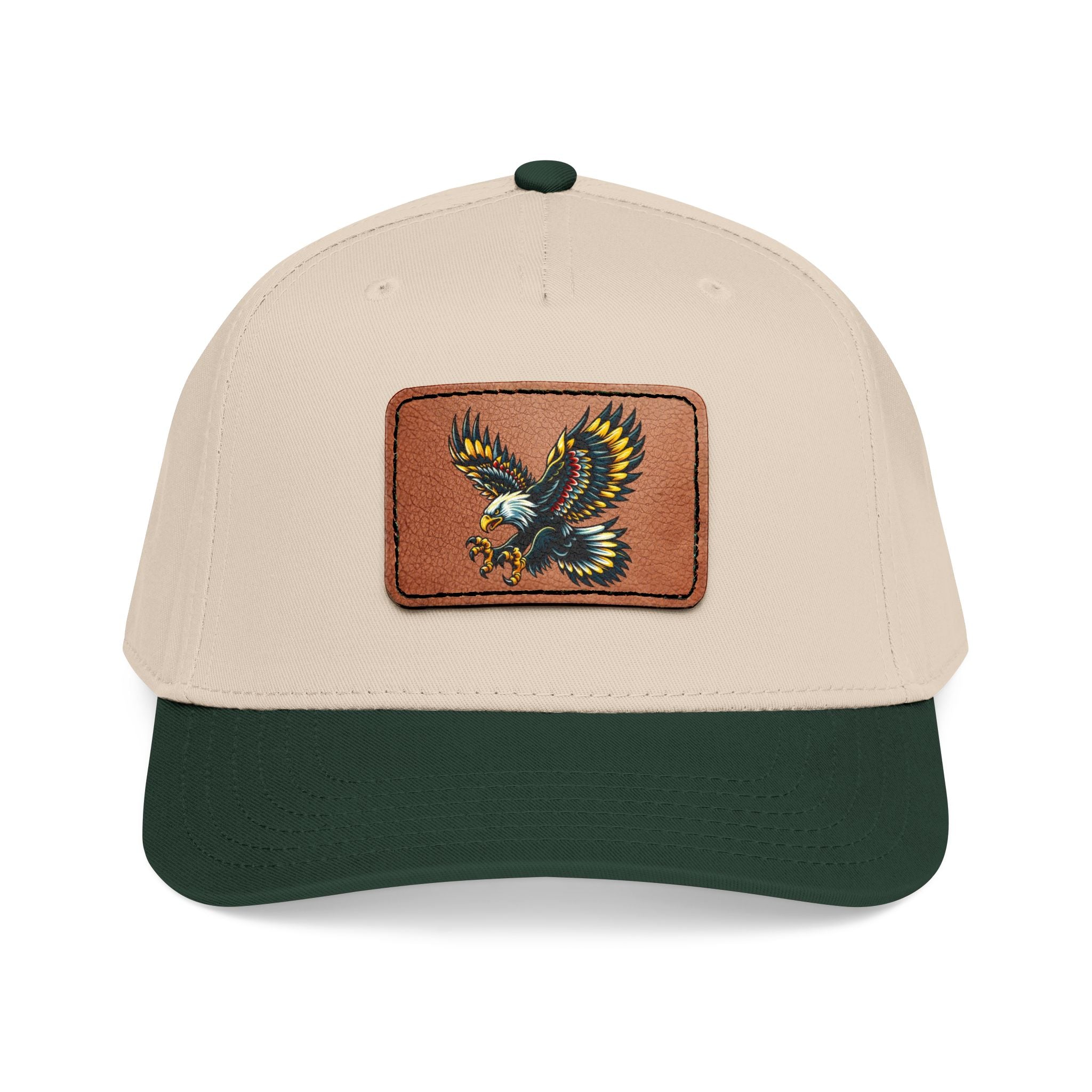 Eagle Leather Patch Baseball Cap — Vintage Flight Embroidered Patch Hat