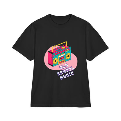 Old School Music Graphic T-Shirt - Retro Boombox Design
