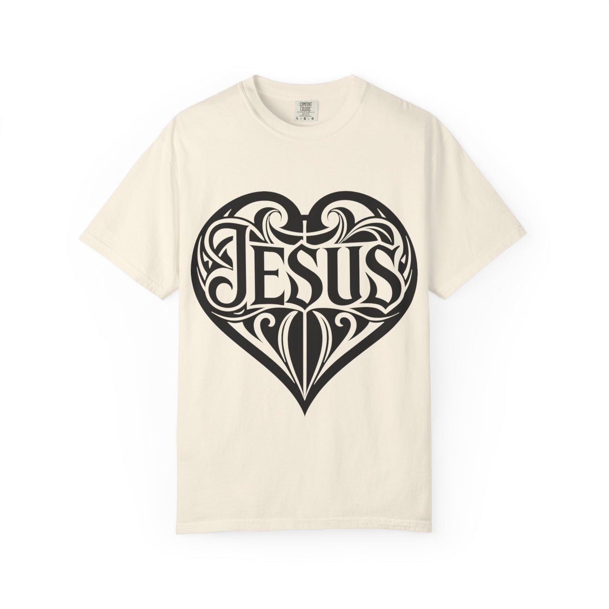 Jesus Heart T-Shirt — Tribal Script Faith Tee