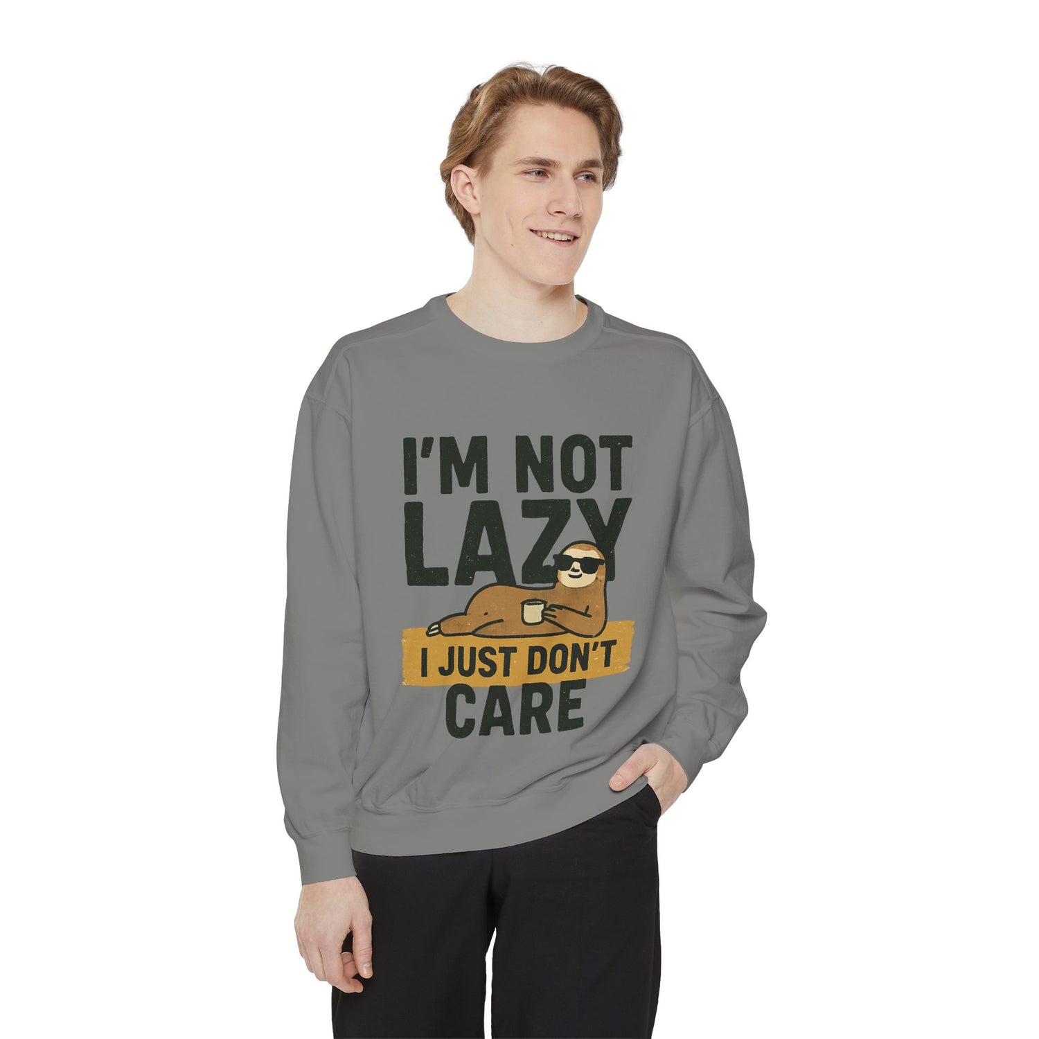 Lazy Sloth Sweatshirt - Relaxed Fit, Cozy Lounge Wear, Gift for Sloth Lovers, Funny Statement Apparel, Perfect for Relaxation Days
