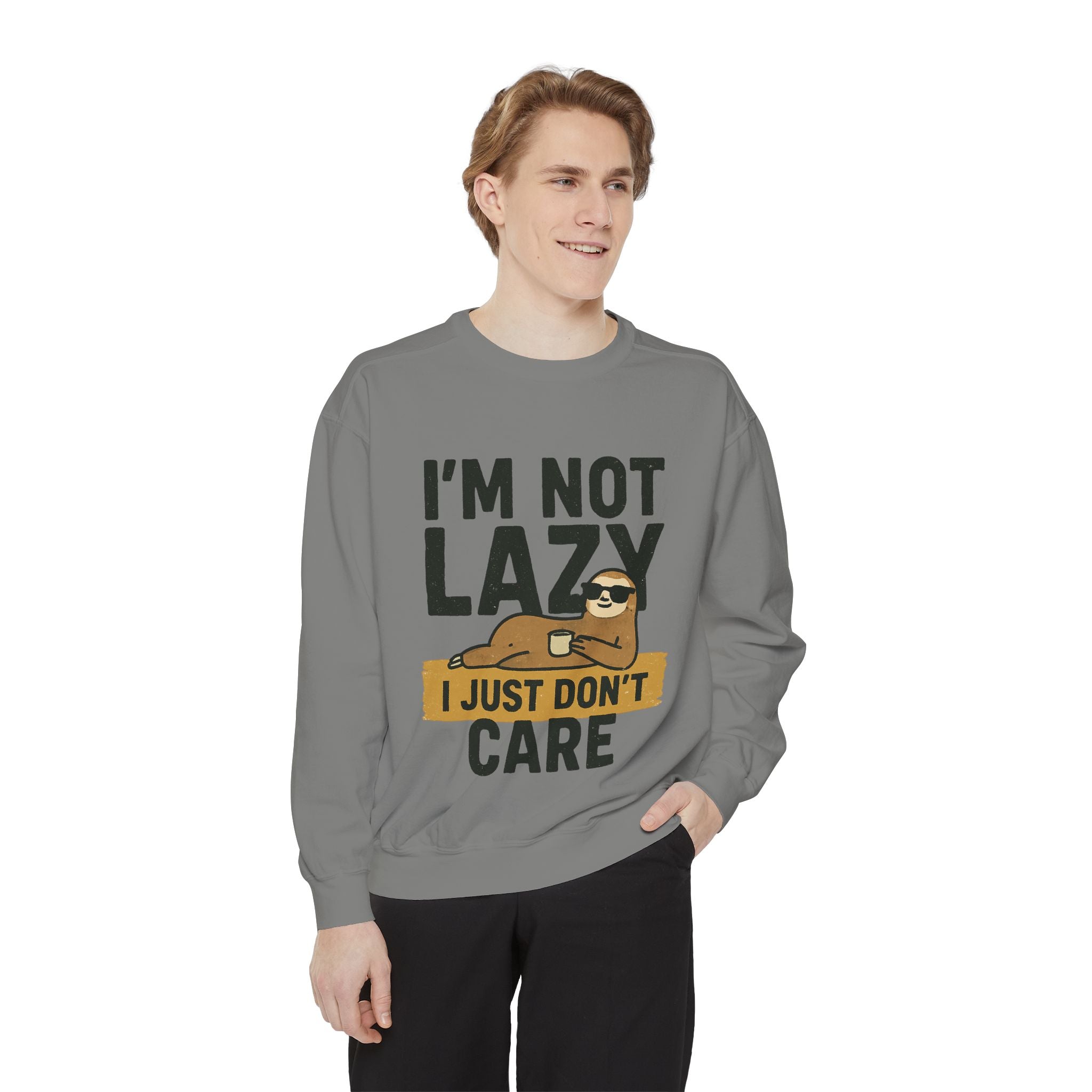 Lazy Sloth Sweatshirt - Relaxed Fit, Cozy Lounge Wear, Gift for Sloth Lovers, Funny Statement Apparel, Perfect for Relaxation Days