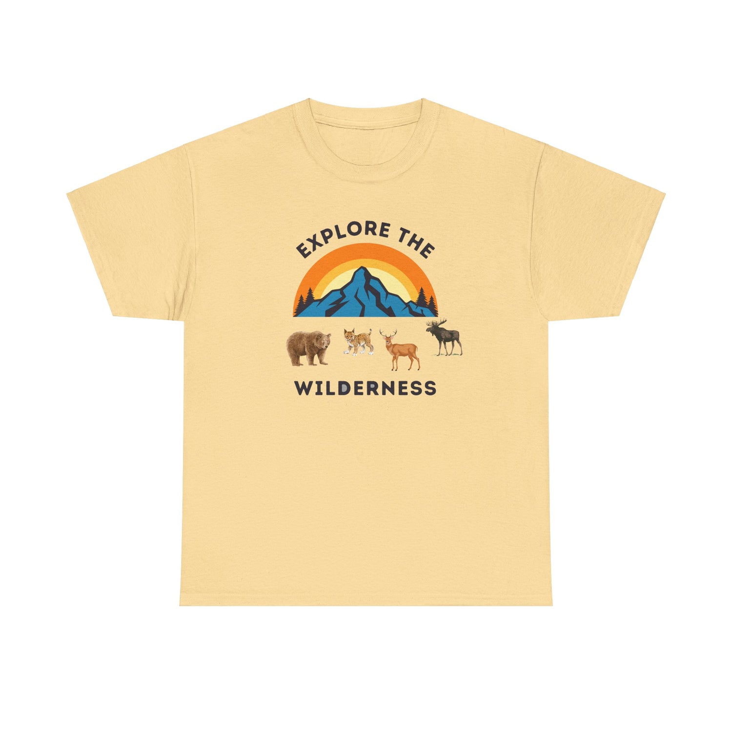 Explore The Wilderness Printed Unisex Tee - Casual Wear Graphic Shirt - Mens/Womens Top - Unique comfort Tee - Gift - Festival Apparel