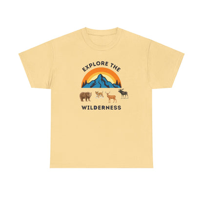 Explore The Wilderness Printed Unisex Tee - Casual Wear Graphic Shirt - Mens/Womens Top - Unique comfort Tee - Gift - Festival Apparel