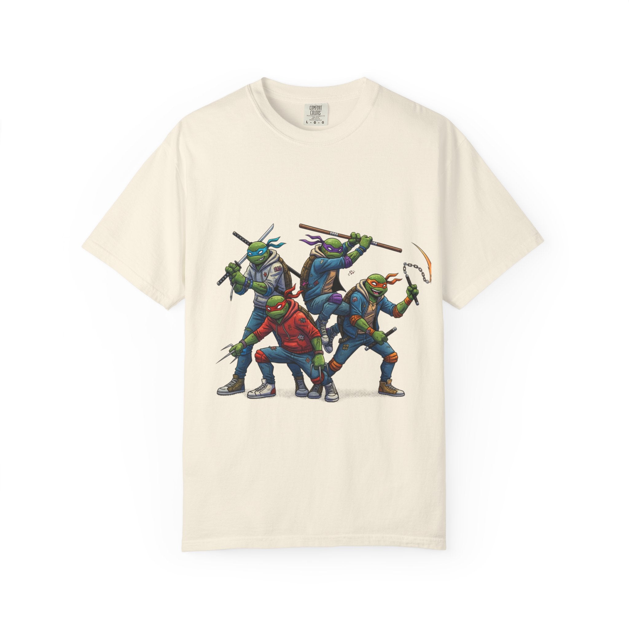 Ninja Turtle Trio T-Shirt | Retro Comic Heroes, Action Pose