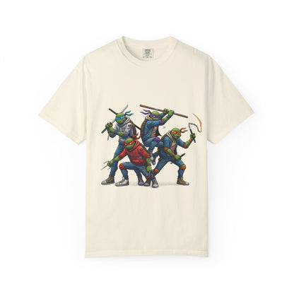 Ninja Turtle Trio T-Shirt | Retro Comic Heroes, Action Pose