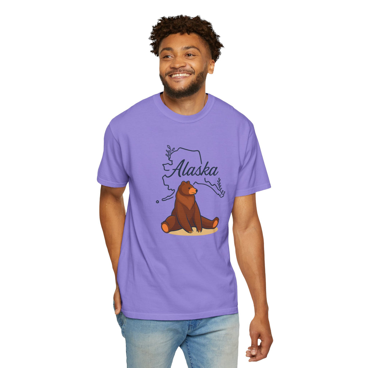 Alaska Bear Graphic Tee, Unisex Nature Shirt, Travel Souvenir T-Shirt, Gift for Outdoors Lovers, Casual Wear, Eco-Friendly Apparel