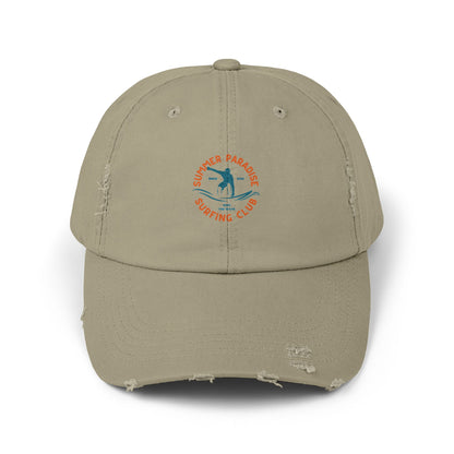 Unisex Distressed Surf Club Cap, Beach Hat, Casual Headwear.