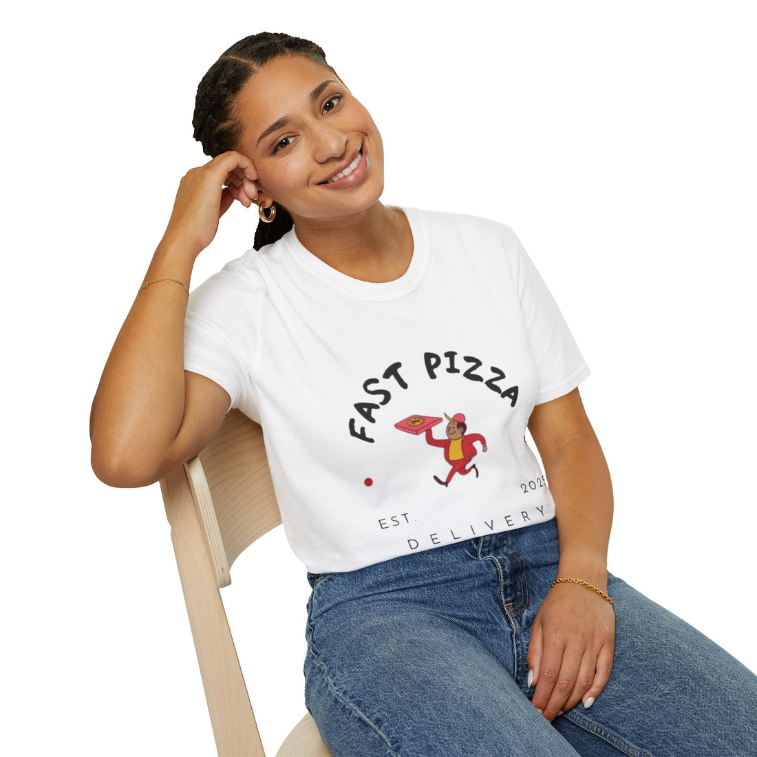 Fast Pizza Unisex T-Shirt – Fun Foodie Graphic Tee, for Pizza Lovers .