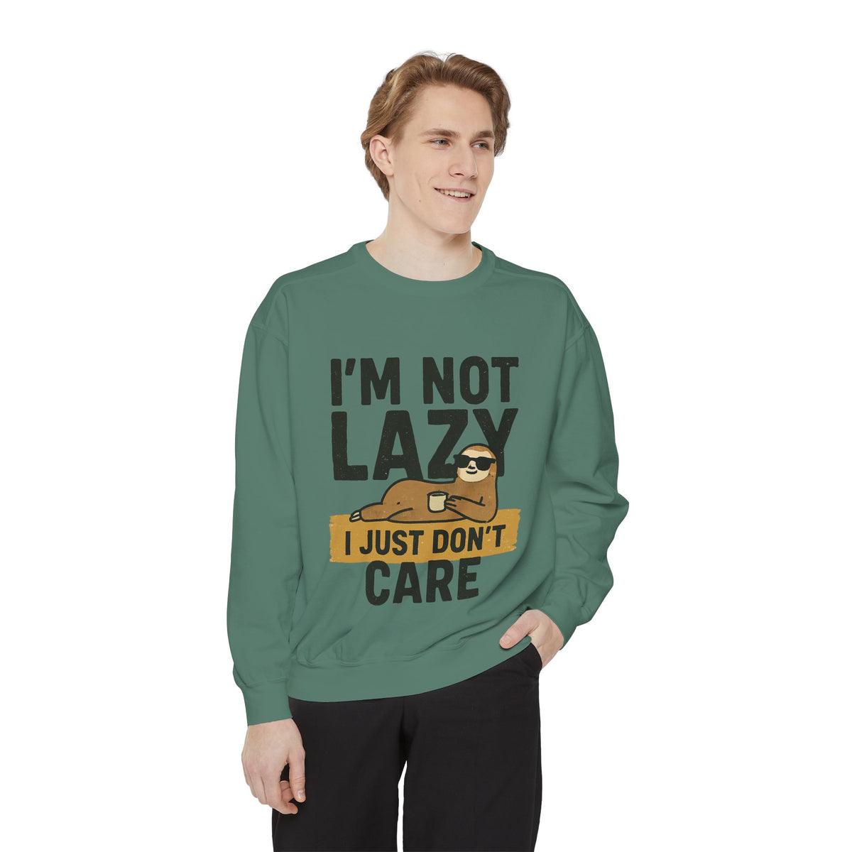 Lazy Sloth Sweatshirt - Relaxed Fit, Cozy Lounge Wear, Gift for Sloth Lovers, Funny Statement Apparel, Perfect for Relaxation Days