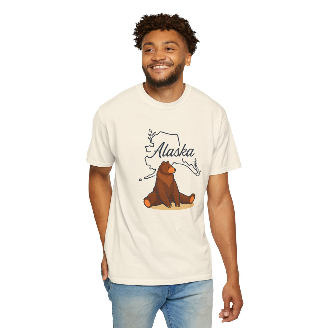 Alaska Bear Graphic Tee, Unisex Nature Shirt, Travel Souvenir T-Shirt, Gift for Outdoors Lovers, Casual Wear, Eco-Friendly Apparel