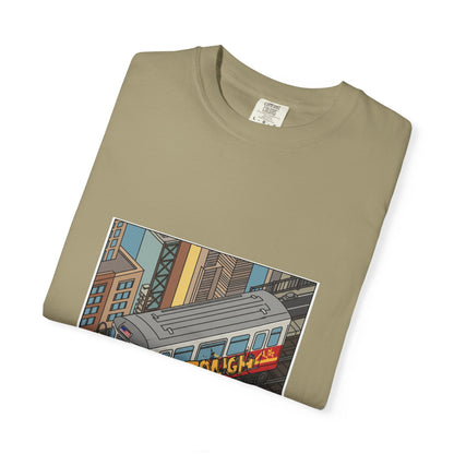 NYC Touch Unisex Garment-Dyed T-Shirt - Cool Light Blue Tee with City Graphics